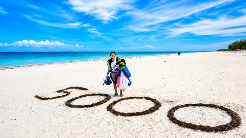5000 jump landing on the beach at 41 beach club Diani