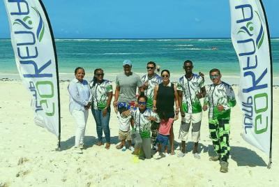 Skydiving opening day in Diani Beach